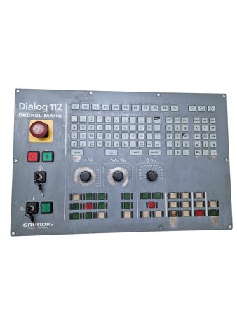 Used Deckel Maho Dialog 112 operator panel for DMC 70 V with Grundig numeric keyboard and machine controls
