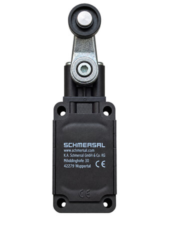 Schmersal T4VH 336-11Z-M20 safety position switch ID 101158892 with roller lever – front view