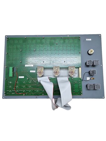 Additional image Rear view of Deckel Maho Dialog 112 operator panel with RAFI PCB 5 40 552.013-000 and ribbon cables