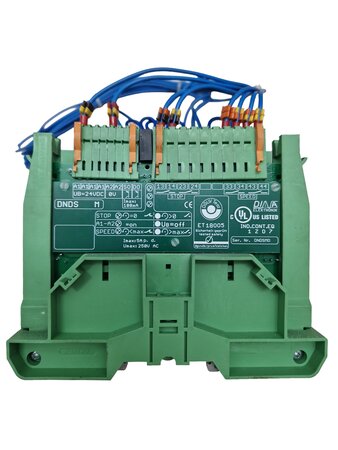Additional image DINA Elektronik DNDS M module with STOP SPEED and 24 VDC terminal markings