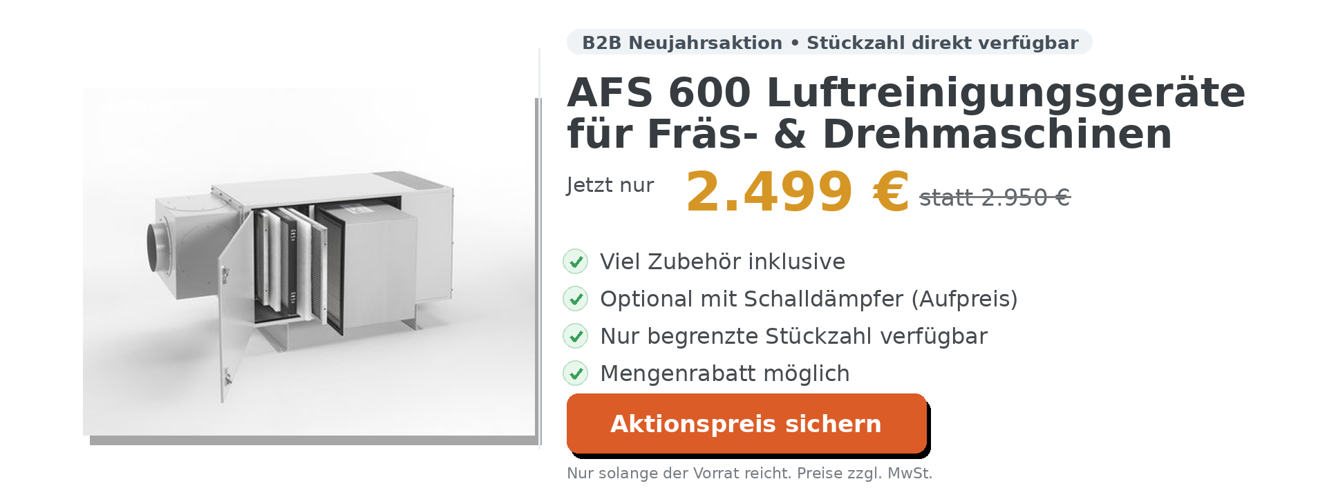 AFS 600 Luftreinigungsgeräte – Neujahrsaktion – Stückzahl direkt verfügbar